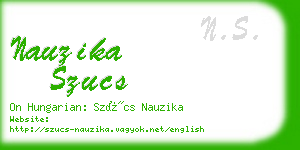 nauzika szucs business card